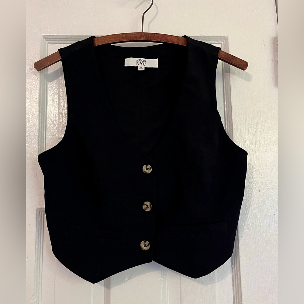 Black Button Down Vest - image 1